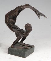 Lot 187 - A French contemporary bronze abstract figure...