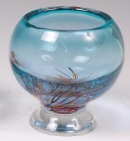 Lot 121 - A 1960s green tinted heavy art glass vase, of...