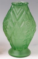 Lot 123 - A Scailmont green moulded and frosted heavy...