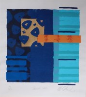Lot 240 - Lee Crew - Blue sea, screenprint, signed,...