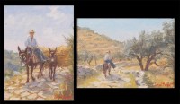 Lot 241 - Ernest Knight (1915-1995) - Figure on a Donkey...