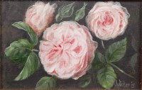 Lot 242 - Julie Harris - Still Life with Cabbage Roses,...