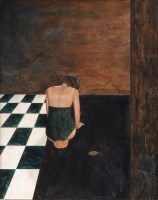 Lot 260 - John Worthington - Leaf II, oil on board,...