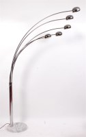 Lot 307 - A contemporary Italian chrome five light...