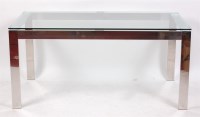 Lot 326 - A contemporary brushed metal and heavy glass...