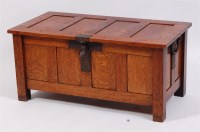 Lot 341 - An Arts & Crafts oak four panel coffer,...
