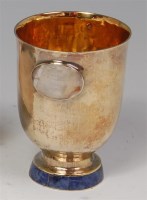 Lot 159 - A contemporary silver gilt pedestal beaker by...