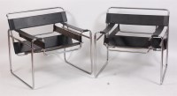 Lot 362 - After Marcel Breuer - A pair of chrome Wassily...