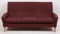 Lot 356 - A 1960s Danish beech framed three piece suite,...