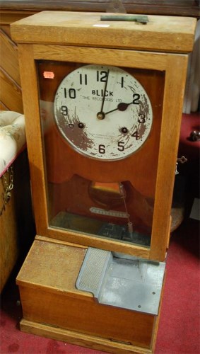 Lot 1095 - A Blick Time Recorders Ltd oak cased...