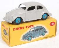 Lot 1953 - Dinky Toys, 181, Volkswagen Saloon, grey body,...