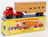 Lot 2307 - Matchbox Major Pack, M-7 Cattle Truck red cab...