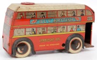 Lot 3153 - Wells Brimtoy large tinplate trolley bus, red...