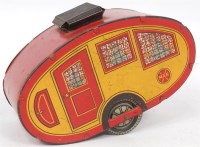 Lot 3155 - A Marx Tinplate Caravan, tin printed in yellow,...