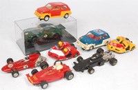 Lot 3169 - 8 assorted Scalextric slot racing vehicles, to...