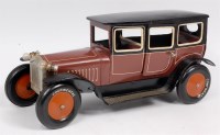 Lot 3223 - A large Bing tinplate and clockwork car,...