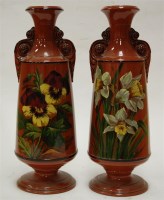 Lot 9 - A pair of circa 1900 Watcombe pottery...