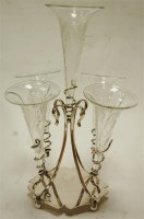Lot 45 - A Victorian style silver plated and glass five...