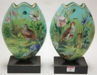 Lot 46 - A pair of late 19th century turquoise glass...
