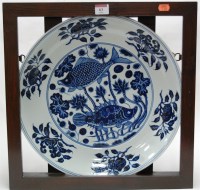 Lot 63 - A large modern blue and white charger,...