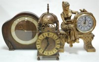 Lot 74 - A Smiths brass cased lantern clock together...
