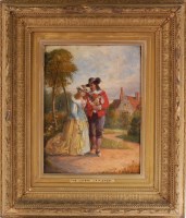 Lot 1091 - John F Pasmore (act. 1841-1866) - The Lovers,...