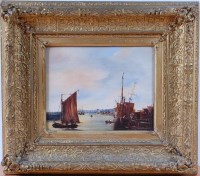 Lot 1094 - Late C19th Dutch school, Dutch canal with...