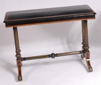 Lot 1146 - A Victorian ebonised and amboyna crossbanded...