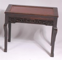 Lot 1029 - A circa 1900 Chinese hardwood and rouge marble...