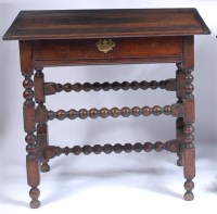 Lot 1157 - A circa 1700 joined oak single drawer side...