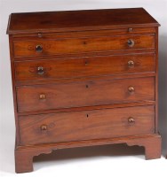 Lot 1180 - A George III mahogany squarefront chest,...