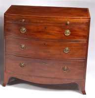 Lot 1181 - A 19th century mahogany bowfront chest, having...