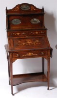 Lot 1193 - A Sheraton Revival rosewood and marquetry...