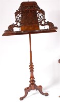 Lot 1195 - A Victorian walnut and figured walnut music...