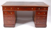 Lot 1197 - A 19th century mahogany twin pedestal writing...