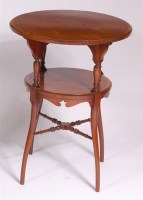 Lot 1120 - An Edwardian rosewood and inlaid two-tier...