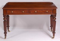 Lot 1137 - A Victorian mahogany two drawer side table, in...