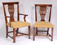 Lot 1139 - A set of ten oak dining chairs, in the...