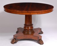 Lot 1150 - A Regency rosewood pedestal breakfast table,...