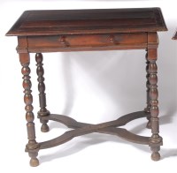 Lot 1175 - A circa 1700 joined oak single drawer side...