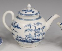 Lot 675 - A first period Worcester bullet shaped teapot...