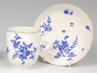 Lot 679 - A first period Worcester coffee cup and saucer,...