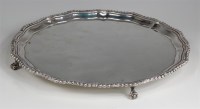 Lot 709 - A Georgian style silver salver, having a...
