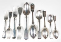 Lot 717 - A Victorian silver part cutlery suite, in the...