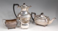 Lot 730 - A Regency style silver four piece tea and...
