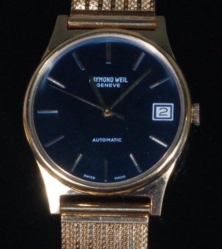 Lot 752 - A gents Raymond Weil of Geneve gilt metal...