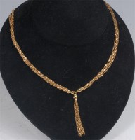 Lot 769 - A modern 18ct gold multi-string necklace, with...
