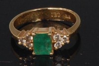 Lot 773 - A modern 18ct gold, emerald and diamond dress...