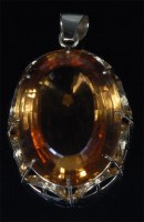 Lot 793 - A contemporary 14ct gold and citrine set...