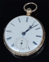 Lot 806 - A mid-Victorian 18ct gold cased gents open...